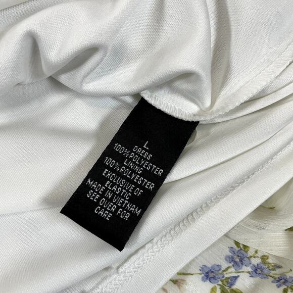 IZ BYER Juniors LG Y2K Ruffled Floral Sleeveless Cottage Fairy V-Neck Dress Midi - Picture 8 of 10